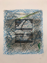 Luca Grechi | Alessandro Dandini De Sylva, Lavoro a 4 mani, 2021, disegno, pittura, transfert su carta, 29,7 x 21 cm